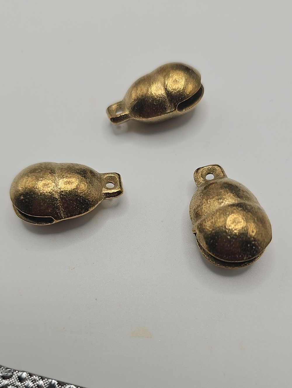 3 Solid Brass Bells. Making Crafts Or Jewelry